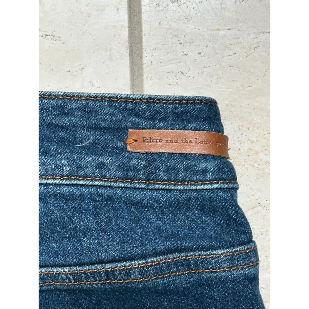 Anthropologie Pilcro High Rise Waisted Button Trouser Bootcut Blue Jeans size 26 - Picture 4 of 6